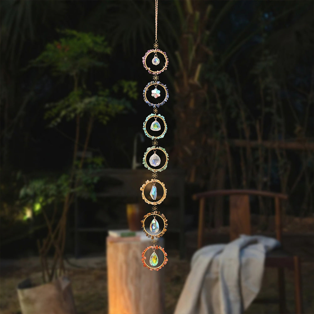 Natural Gravel Dream Catcher Crystal Wind Chime Room Decor