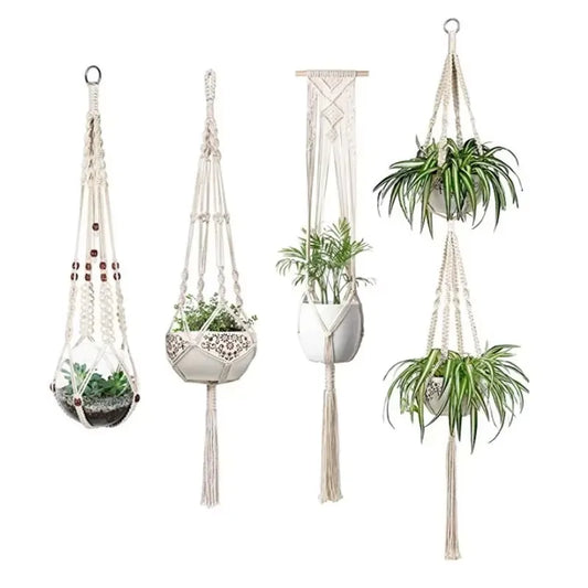 Macrame Plant Hanger - Handmade Bohemian Hanging Basket