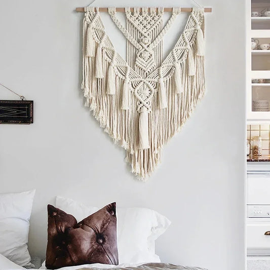 Macrame Wall Hanging - Boho Geometric Tapestry 55x70cm