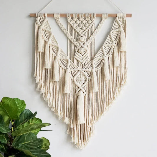 Macrame Wall Hanging - Boho Geometric Tapestry 55x70cm