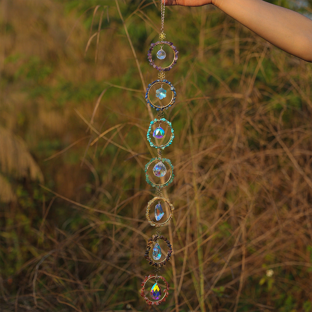 Natural Gravel Dream Catcher Crystal Wind Chime Room Decor